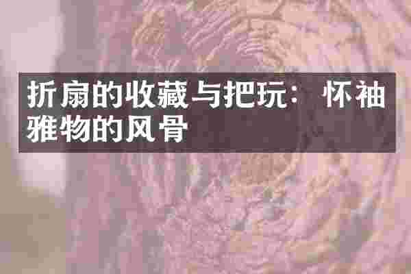 折扇的收藏与把玩：怀袖雅物的风骨