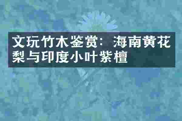 文玩竹木鉴赏:海南黄花梨与印度小叶紫檀
