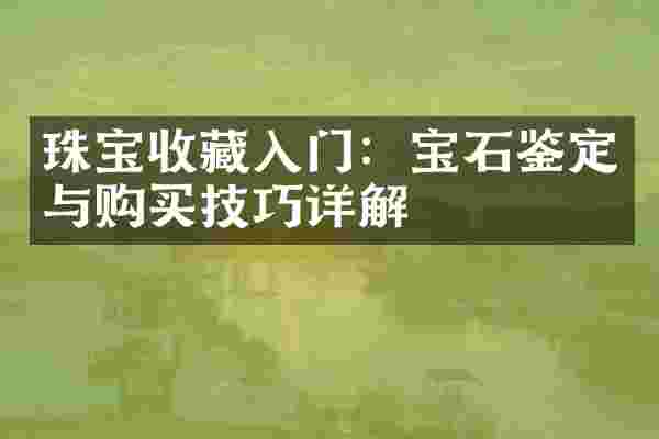 珠宝收藏入门:宝石鉴定与购买技巧详解