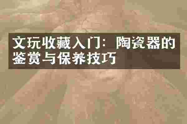 文玩收藏入门：陶瓷器的鉴赏与保养技巧