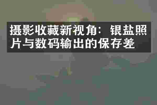 摄影收藏新视角：银盐照片与数码输出的保存差异