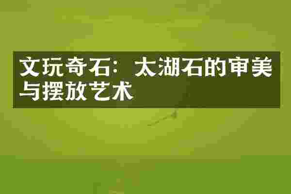 文玩奇石：太湖石的审美与摆放艺术